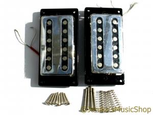 PAIR CHROME SLOTTED HUMBUCKER PICKUPS